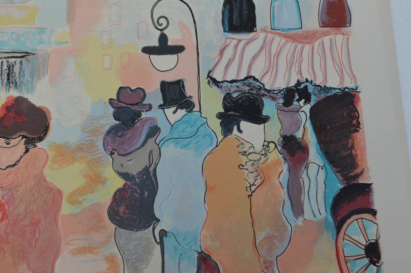Evening Gathering Serigraph by Zule -  Size: 27"L x 19"W