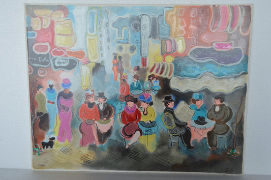 The Courtyard serigraph by Zule Moskowitz -  Size: 14"L x 19"W