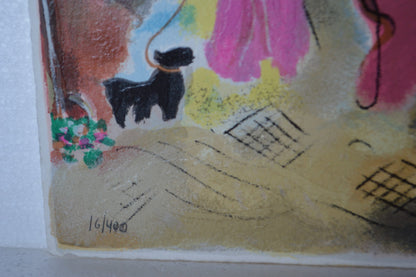 The Courtyard serigraph by Zule Moskowitz -  Size: 14"L x 19"W