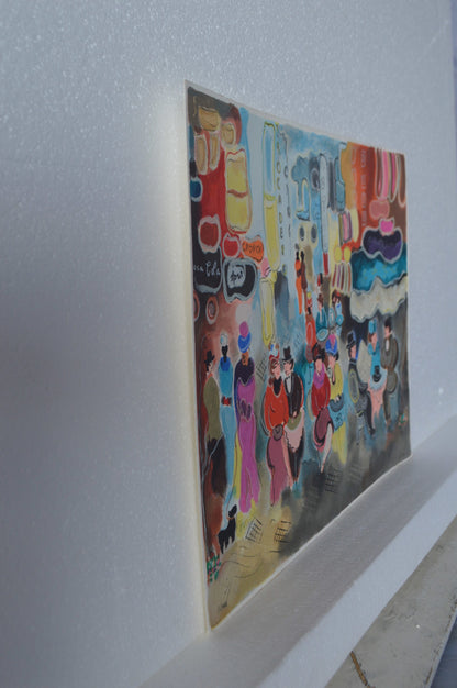 The Courtyard serigraph by Zule Moskowitz -  Size: 14"L x 19"W