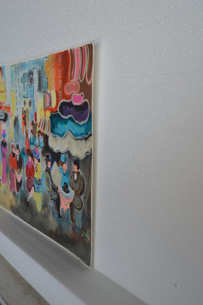 The Courtyard serigraph by Zule Moskowitz -  Size: 14"L x 19"W