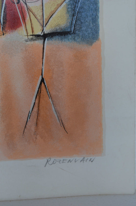 Piano and Strings Serigraph by Michael Rozenvain -  Size: 18"L x 13"W