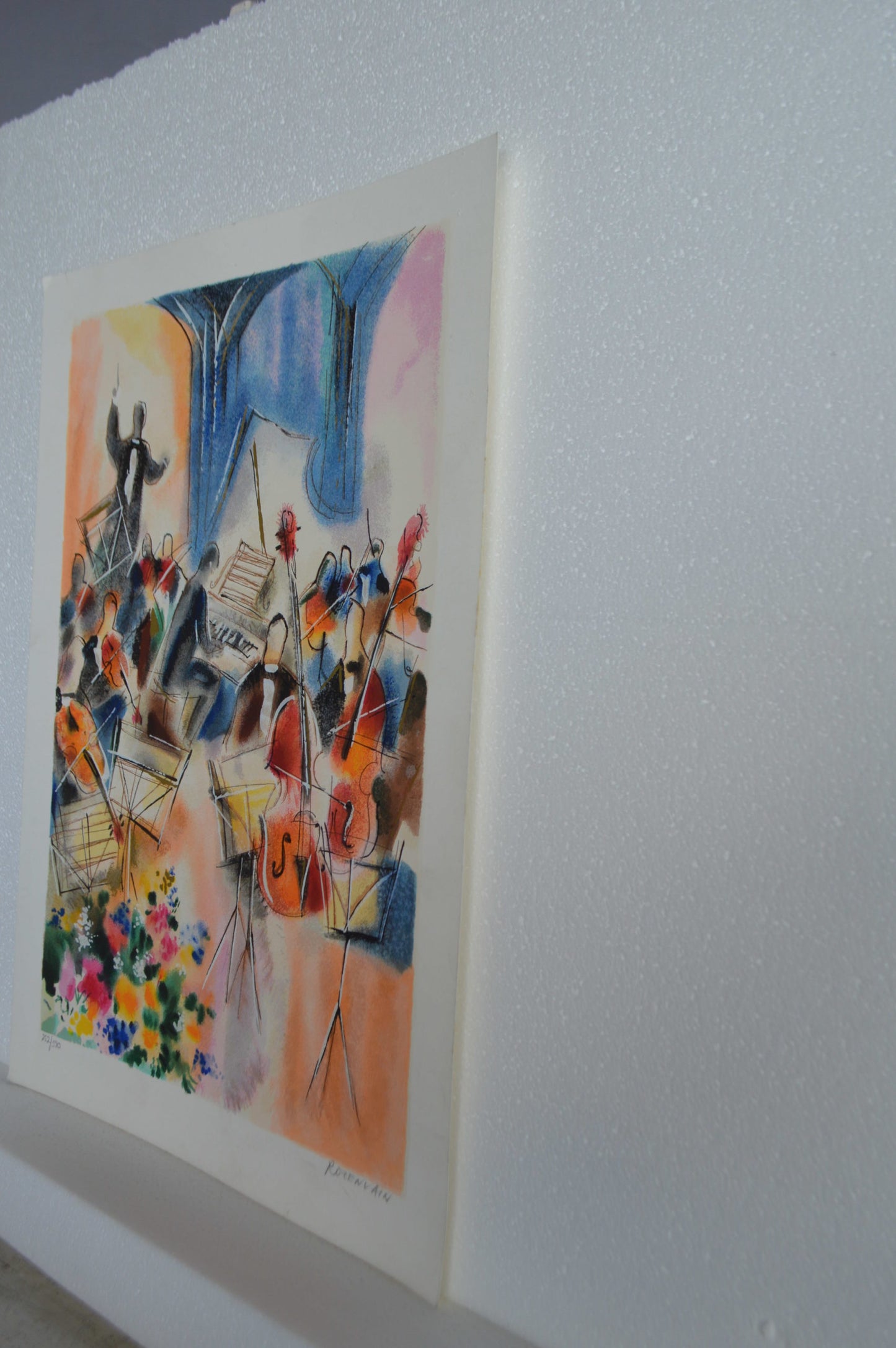 Piano and Strings Serigraph by Michael Rozenvain -  Size: 18"L x 13"W