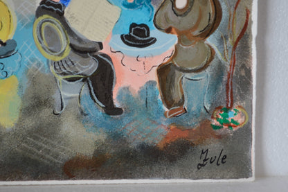 The Courtyard serigraph by Zule Moskowitz -  Size: 14"L x 19"W
