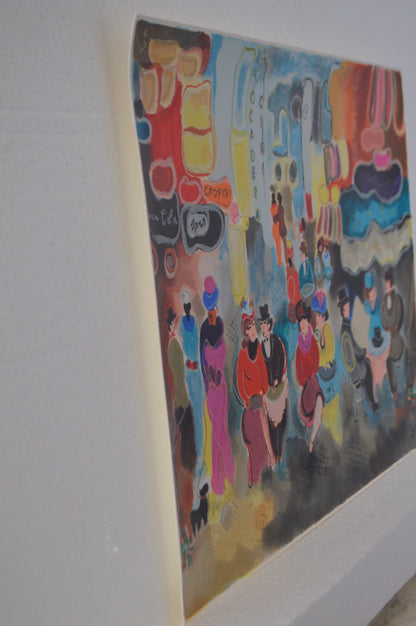 The Courtyard serigraph by Zule Moskowitz -  Size: 14"L x 19"W
