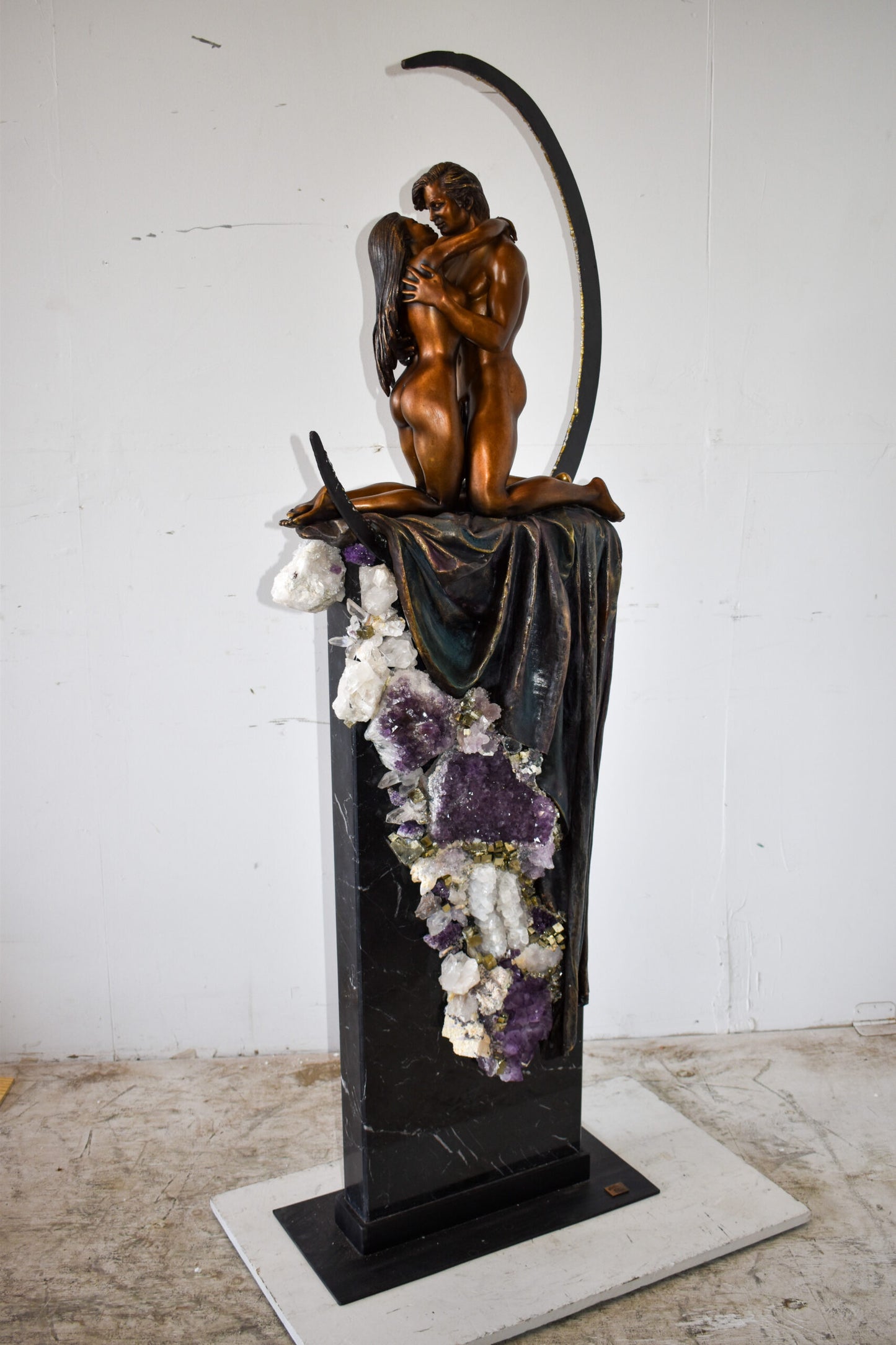 Ebano bronze sculpture Prelude with robe from Vidal collection 28" x 10" x 69"H
