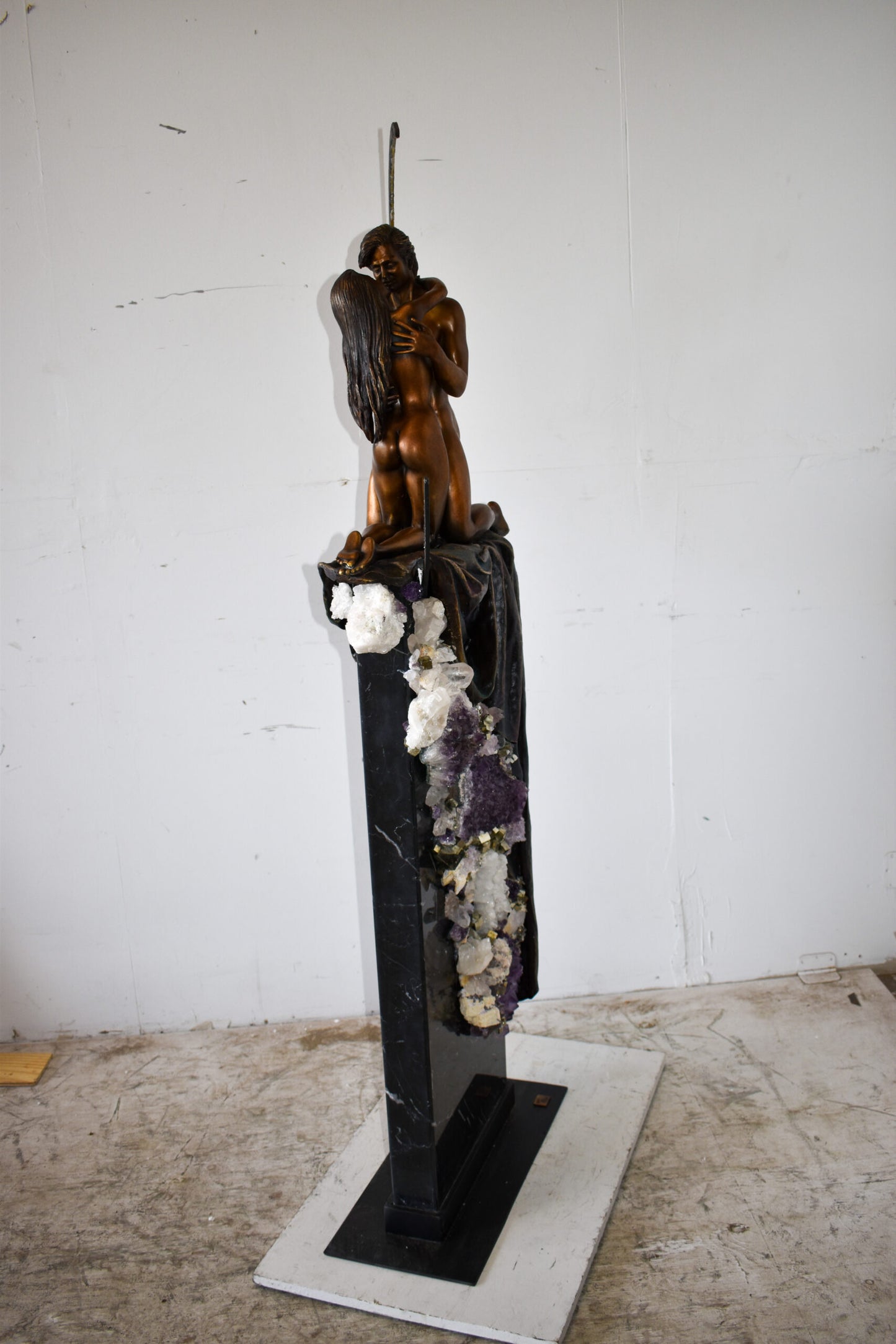 Ebano bronze sculpture Prelude with robe from Vidal collection 28" x 10" x 69"H