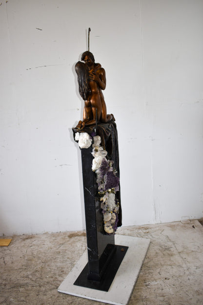 Ebano bronze sculpture Prelude with robe from Vidal collection 28" x 10" x 69"H
