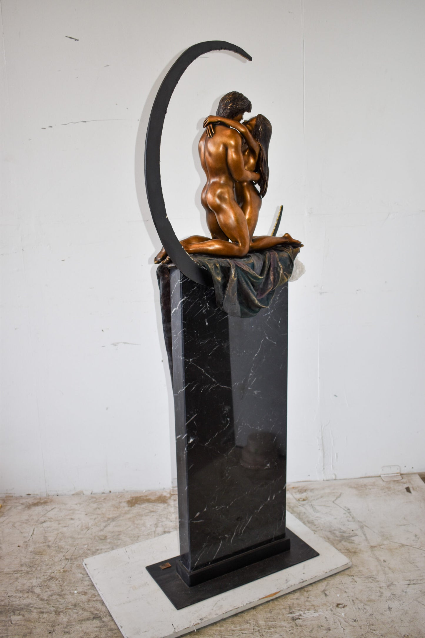 Ebano bronze sculpture Prelude with robe from Vidal collection 28" x 10" x 69"H