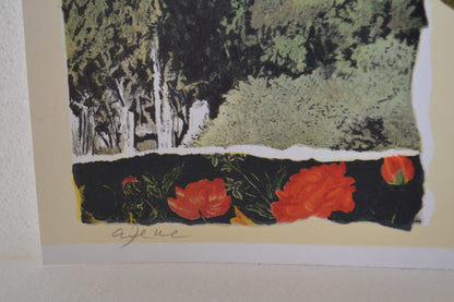 Jerusalem landscape and Fruit serigraph, Arie Azene -  Size: 18"L x 26"W