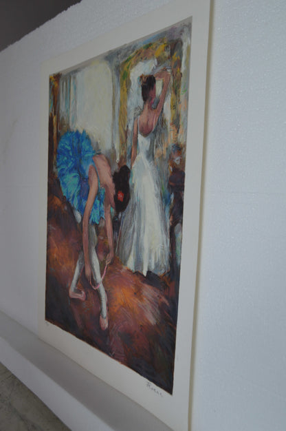 Blue Dancer serigraph by Hedva Firenci -  Size: 15"L x 19"W