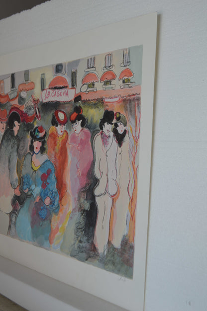 La Casona serigraph by Zule Moskowitz -  Size: 23"L x 17"W