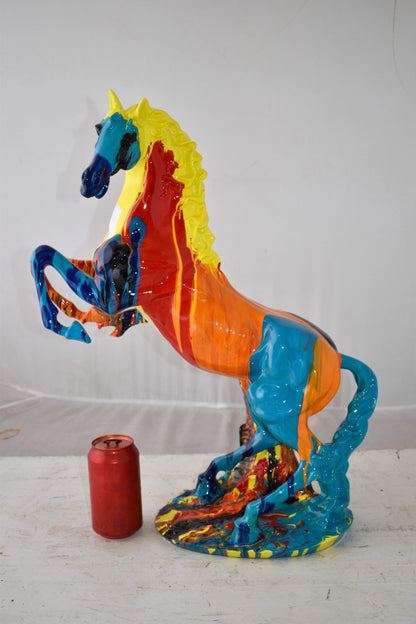 Rearing Horse Color Painted Made of Resin Size: 19" x 8" x 21"H