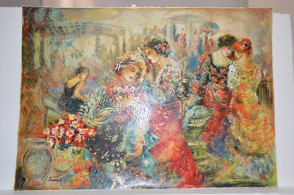 Ladies with Flowers serigraph by Sevitt Francis -  Size: 36"L x 26"W