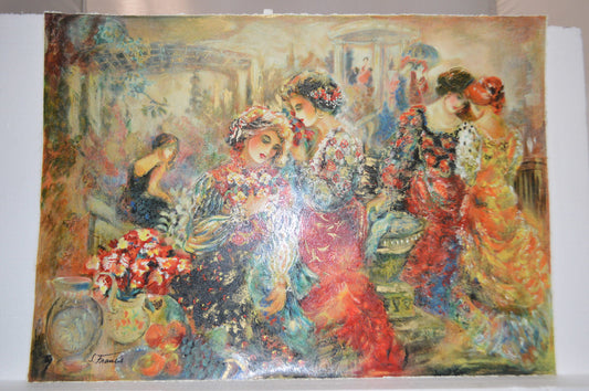 Ladies with Flowers serigraph by Sevitt Francis -  Size: 36"L x 26"W
