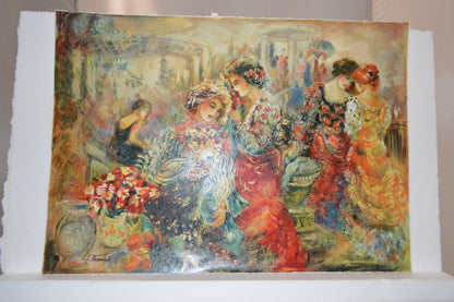 Ladies with Flowers serigraph by Sevitt Francis -  Size: 36"L x 26"W