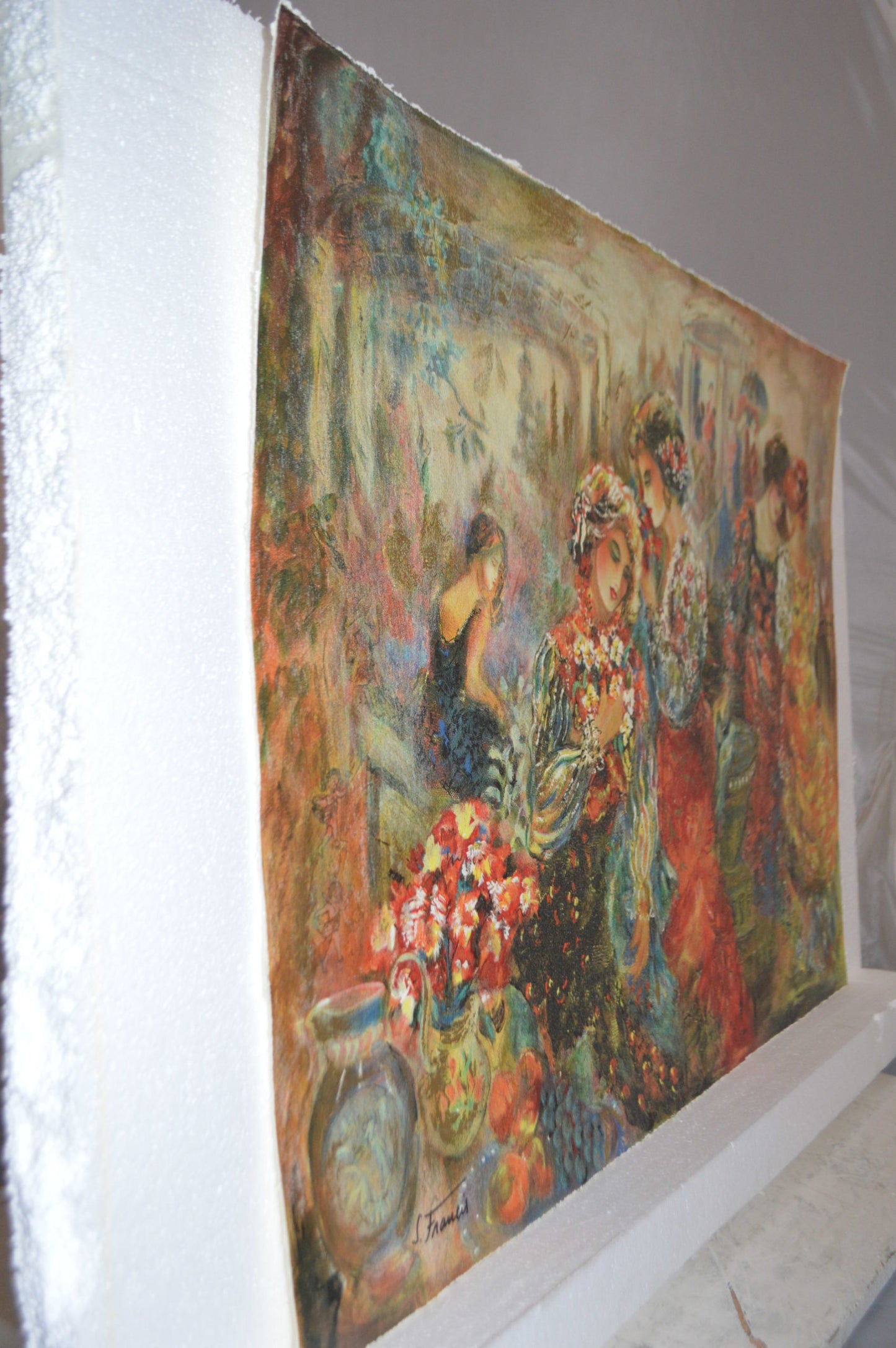 Ladies with Flowers serigraph by Sevitt Francis -  Size: 36"L x 26"W