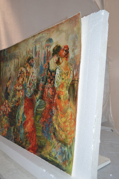 Ladies with Flowers serigraph by Sevitt Francis -  Size: 36"L x 26"W