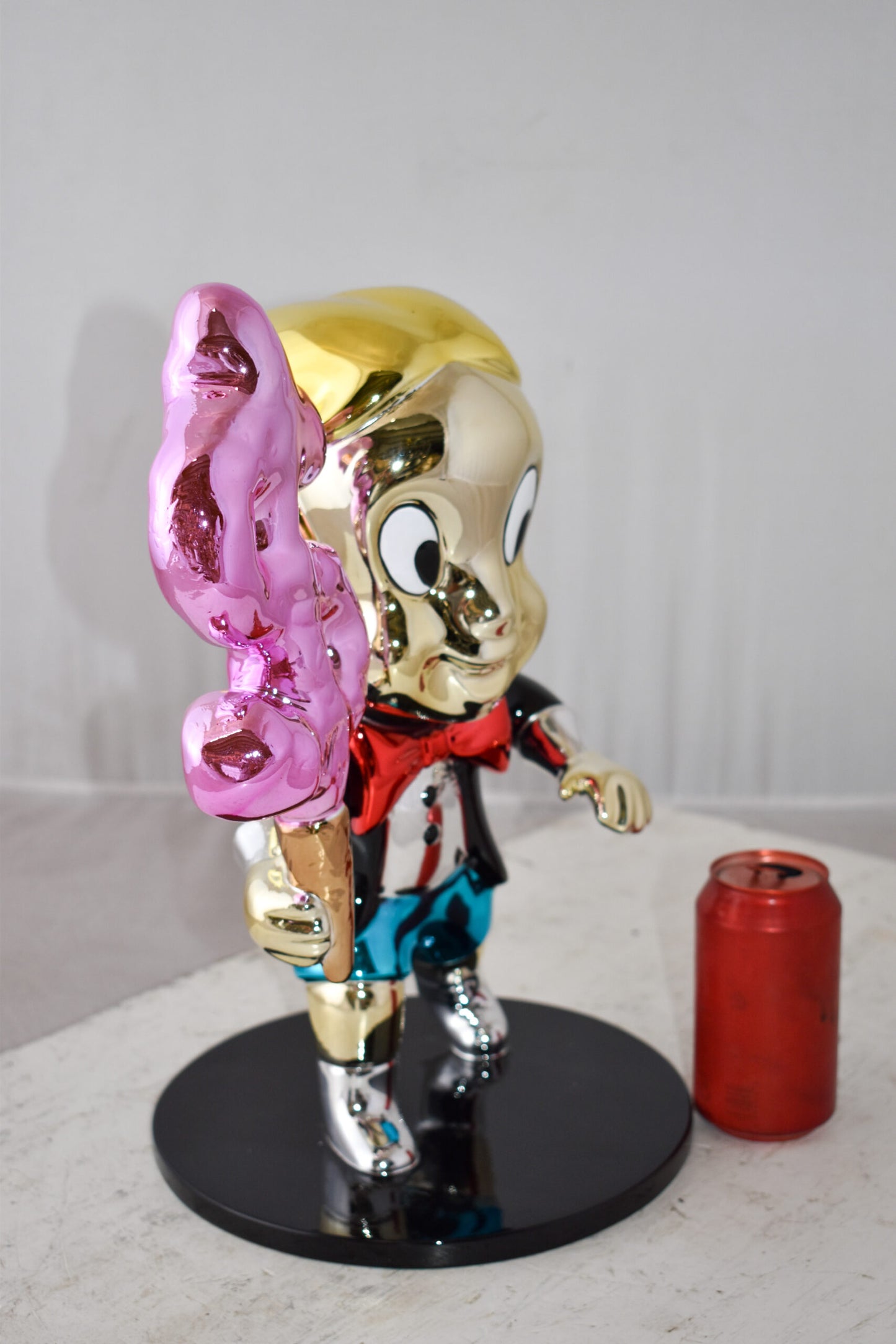 Cartoon Monopoly Girl with Money Cotton Candy Resin Statue 12" x 10" x 15"H