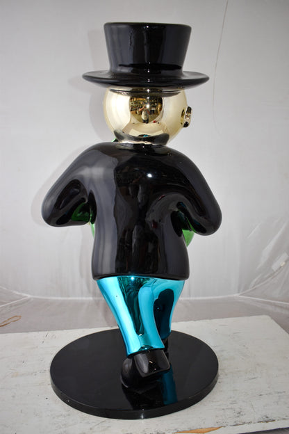 Casual Monopoly Man Holding Money Bag Resin Statue Large Size: 16" x 16" x 32"H