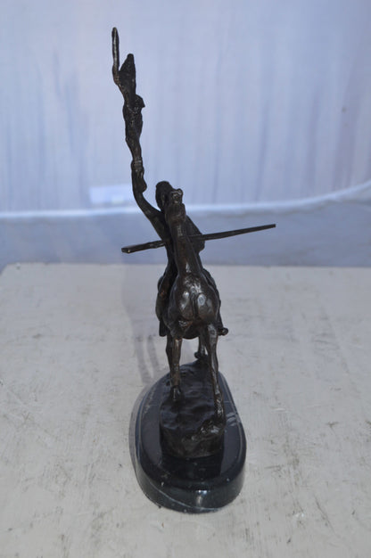 Buffalo Signal Bronze Statue by Remington 13H -  Size: 8"L x 3"W x 13"H.