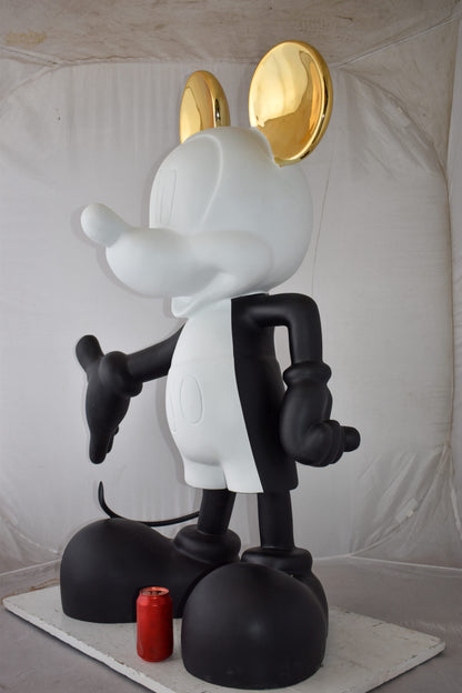 Monochrome Mickey Mouse with Gold Ears Resin Statue Size: 31" x 15" x 48"H