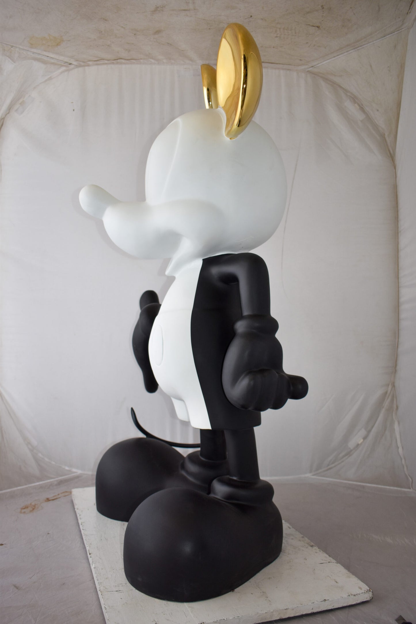 Monochrome Mickey Mouse with Gold Ears Resin Statue Size: 31" x 15" x 48"H