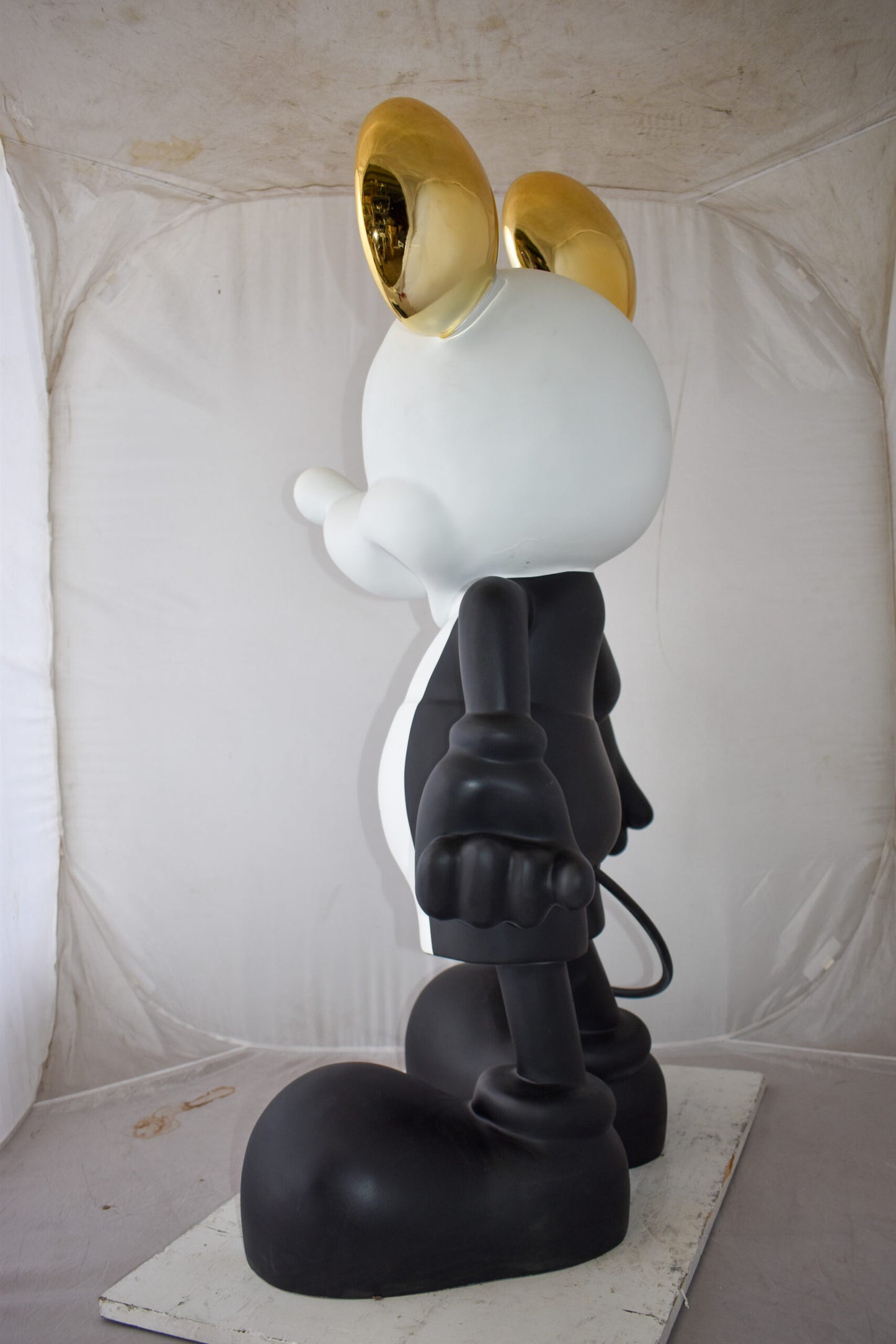 Monochrome Mickey Mouse with Gold Ears Resin Statue Size: 31" x 15" x 48"H