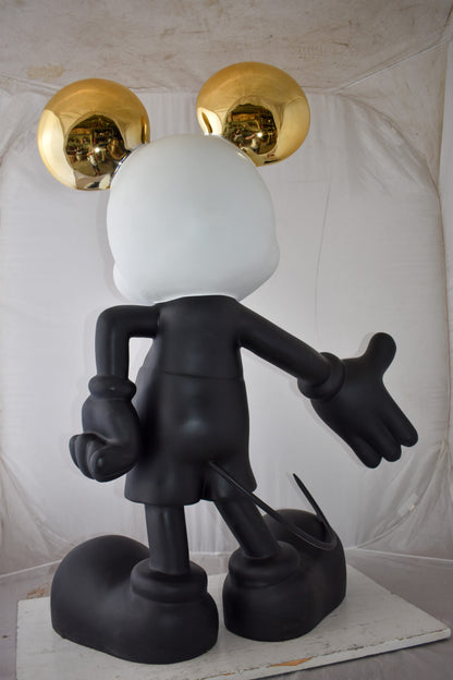 Monochrome Mickey Mouse with Gold Ears Resin Statue Size: 31" x 15" x 48"H