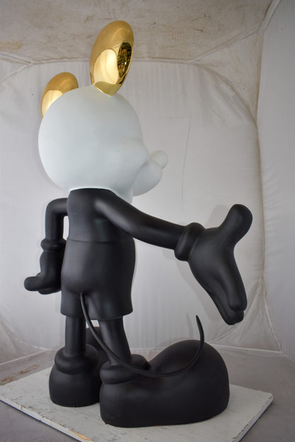Monochrome Mickey Mouse with Gold Ears Resin Statue Size: 31" x 15" x 48"H