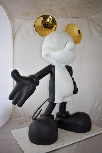 Monochrome Mickey Mouse with Gold Ears Resin Statue Size: 31" x 15" x 48"H