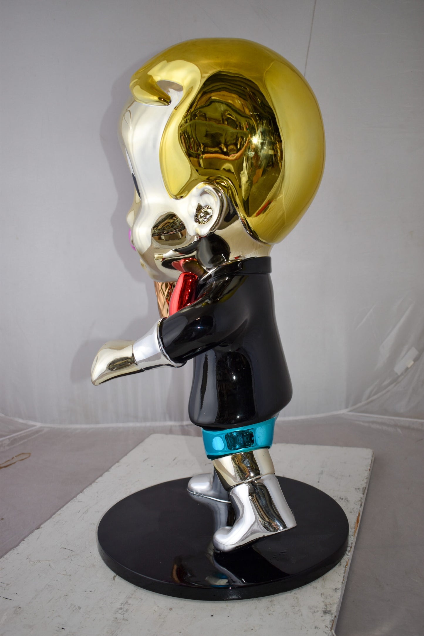 Cartoon Monopoly Boy with Money Cotton Candy Resin Statue Size: 15" x 24" x 31"H