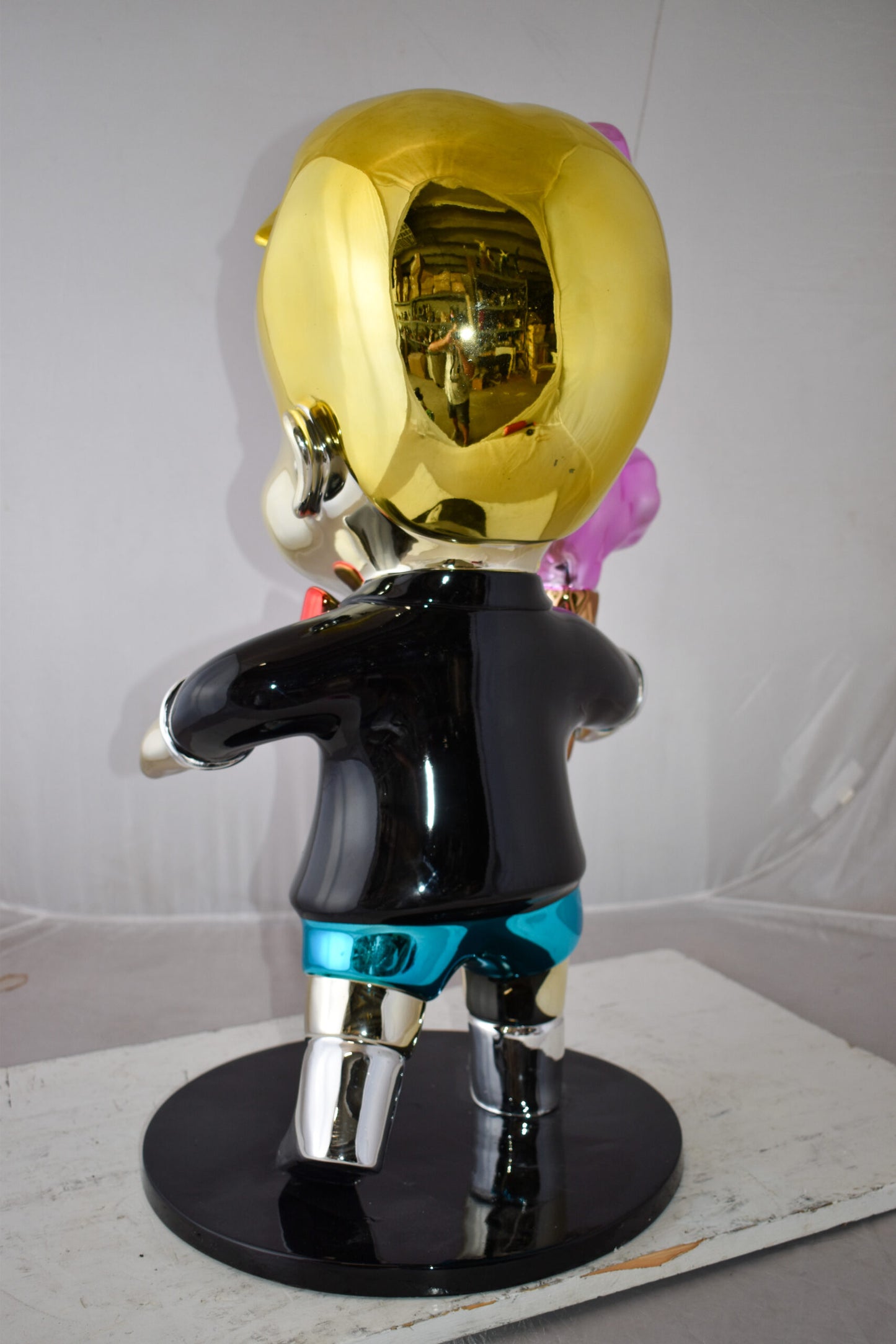 Cartoon Monopoly Boy with Money Cotton Candy Resin Statue Size: 15" x 24" x 31"H
