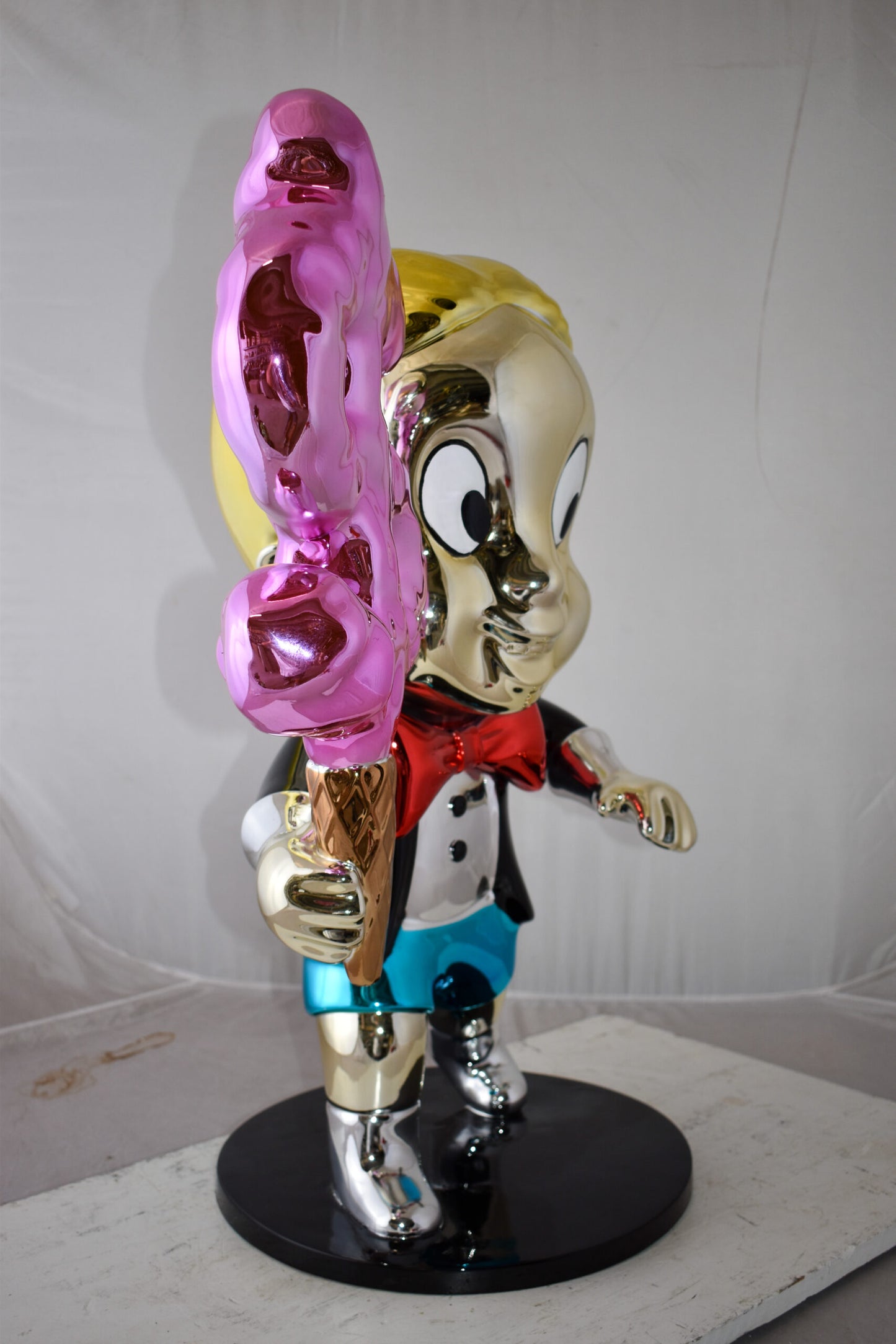 Cartoon Monopoly Boy with Money Cotton Candy Resin Statue Size: 15" x 24" x 31"H
