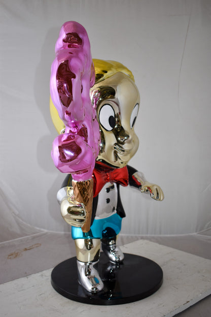 Cartoon Monopoly Boy with Money Cotton Candy Resin Statue Size: 15" x 24" x 31"H