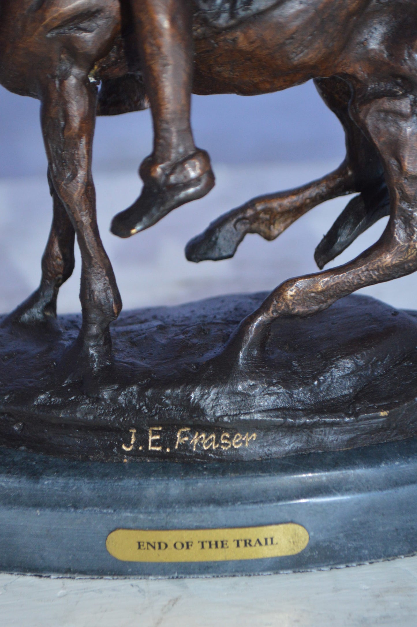 End of the Trail by James Fraser statue - replica -  Size: 7"L x 3"W x 9"H.