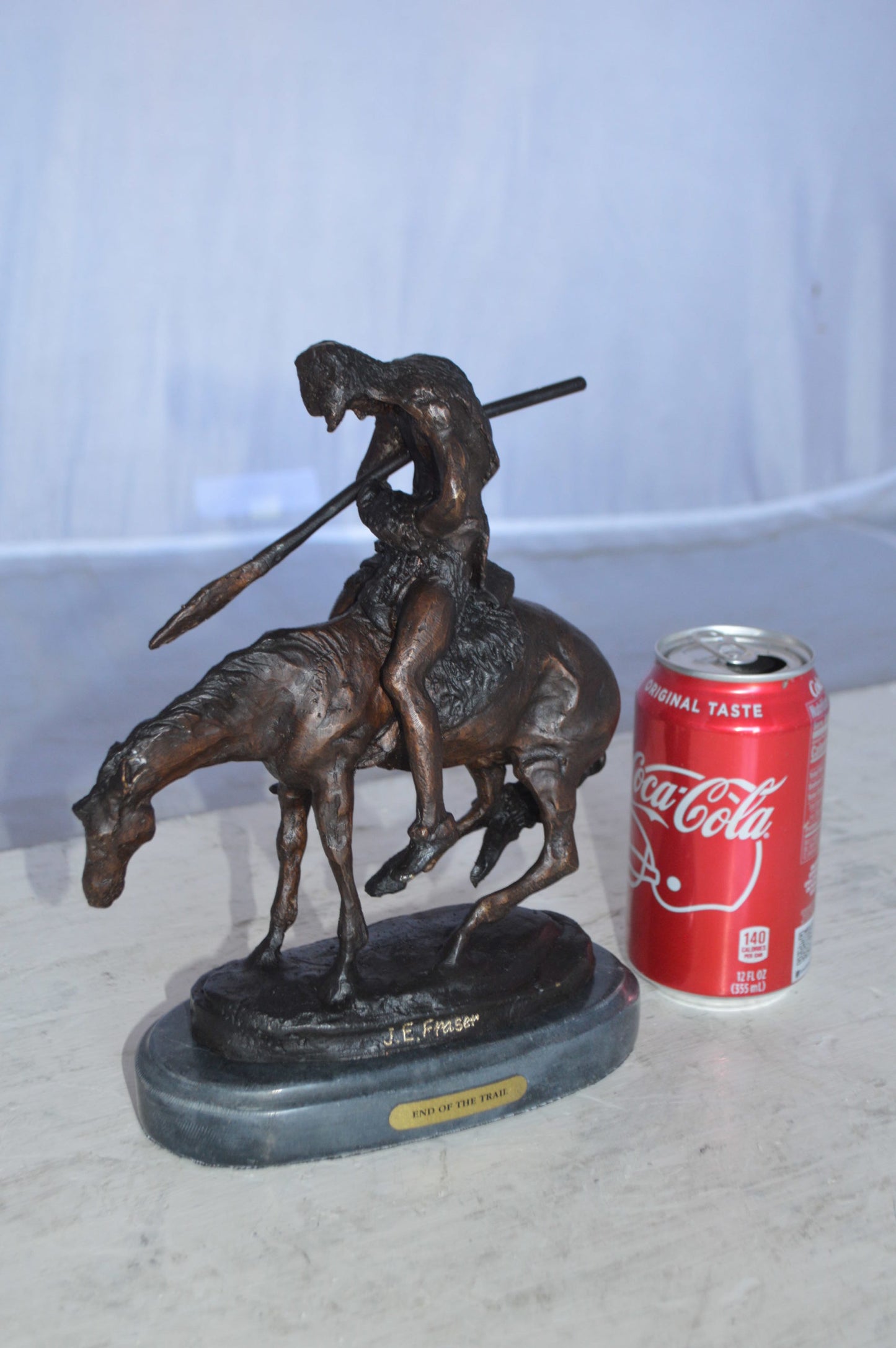 End of the Trail by James Fraser statue - replica -  Size: 7"L x 3"W x 9"H.