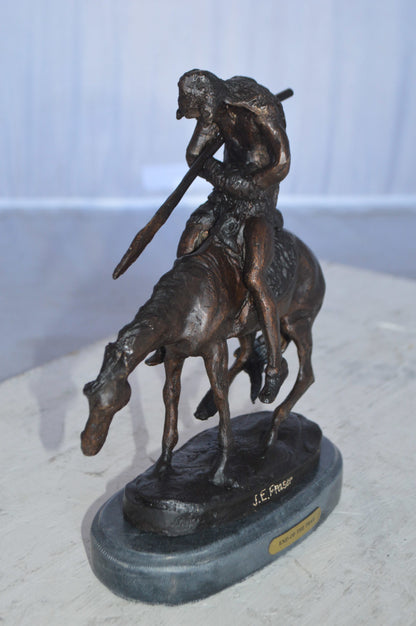End of the Trail by James Fraser statue - replica -  Size: 7"L x 3"W x 9"H.