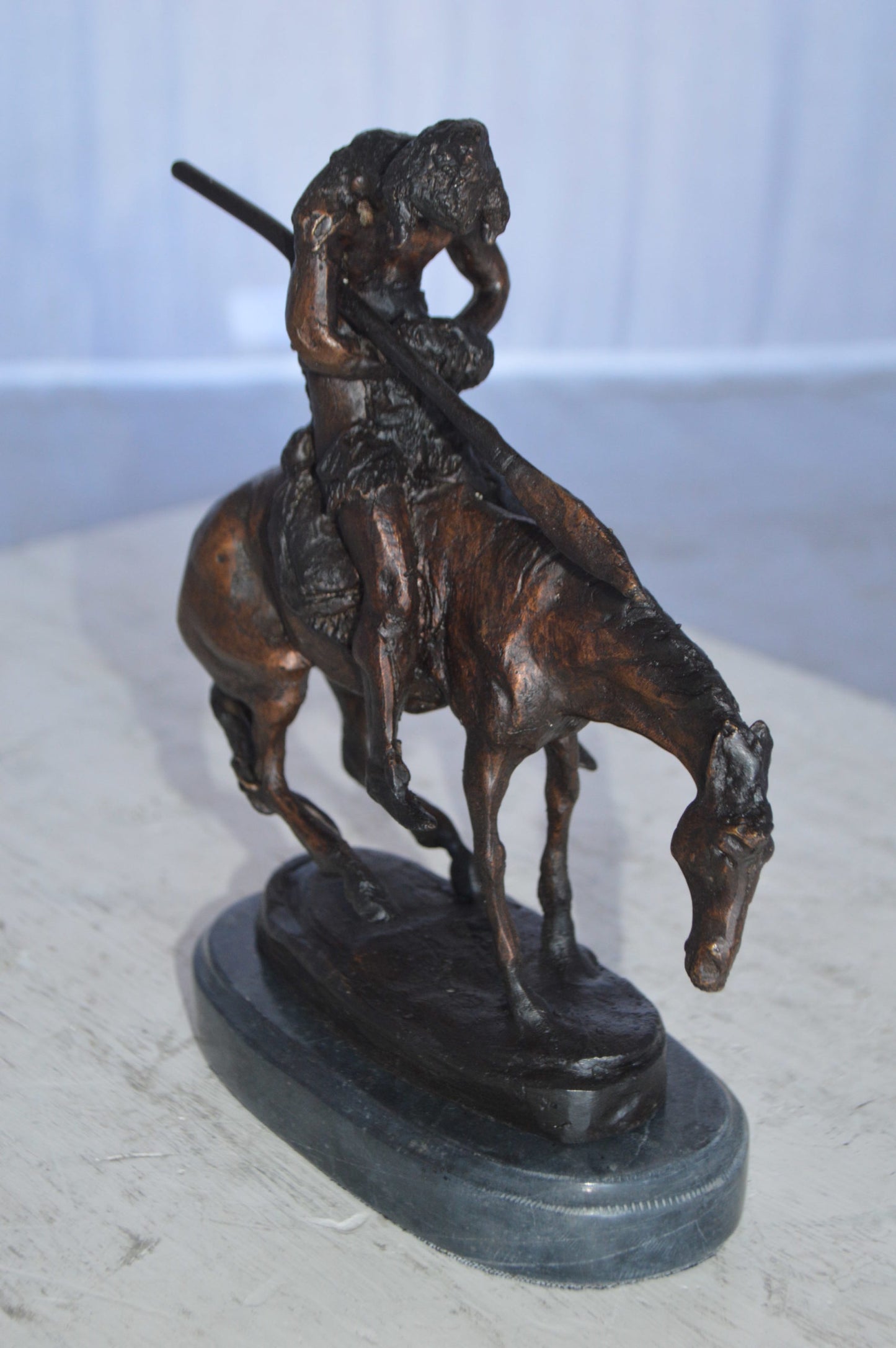 End of the Trail by James Fraser statue - replica -  Size: 7"L x 3"W x 9"H.
