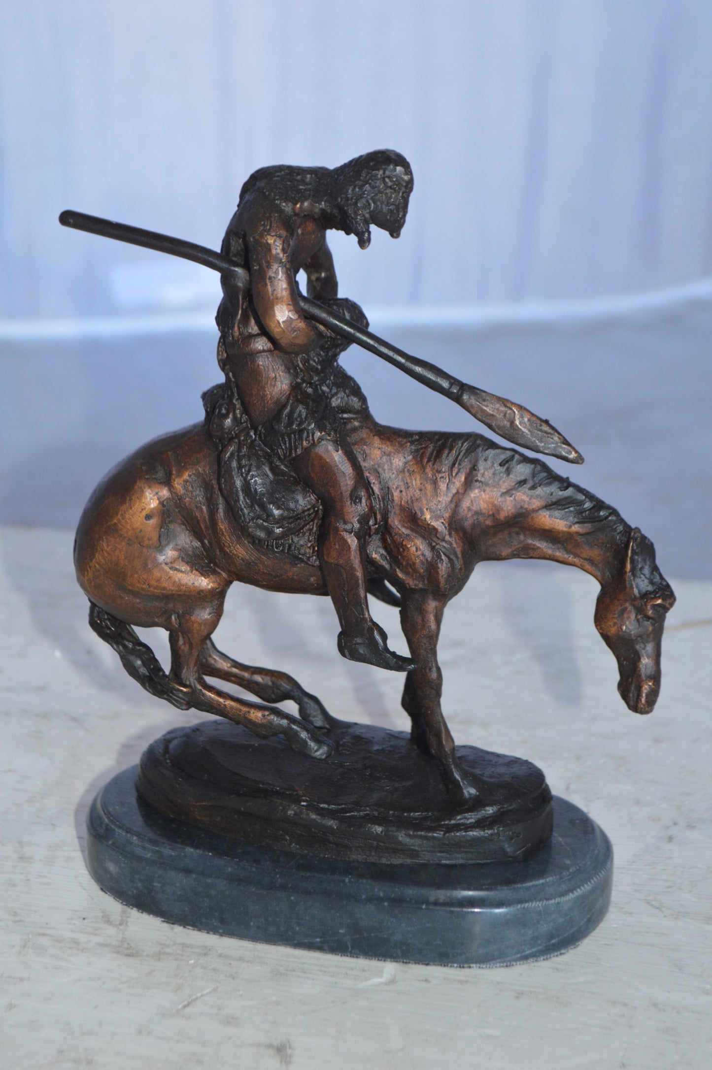 End of the Trail by James Fraser statue - replica -  Size: 7"L x 3"W x 9"H.
