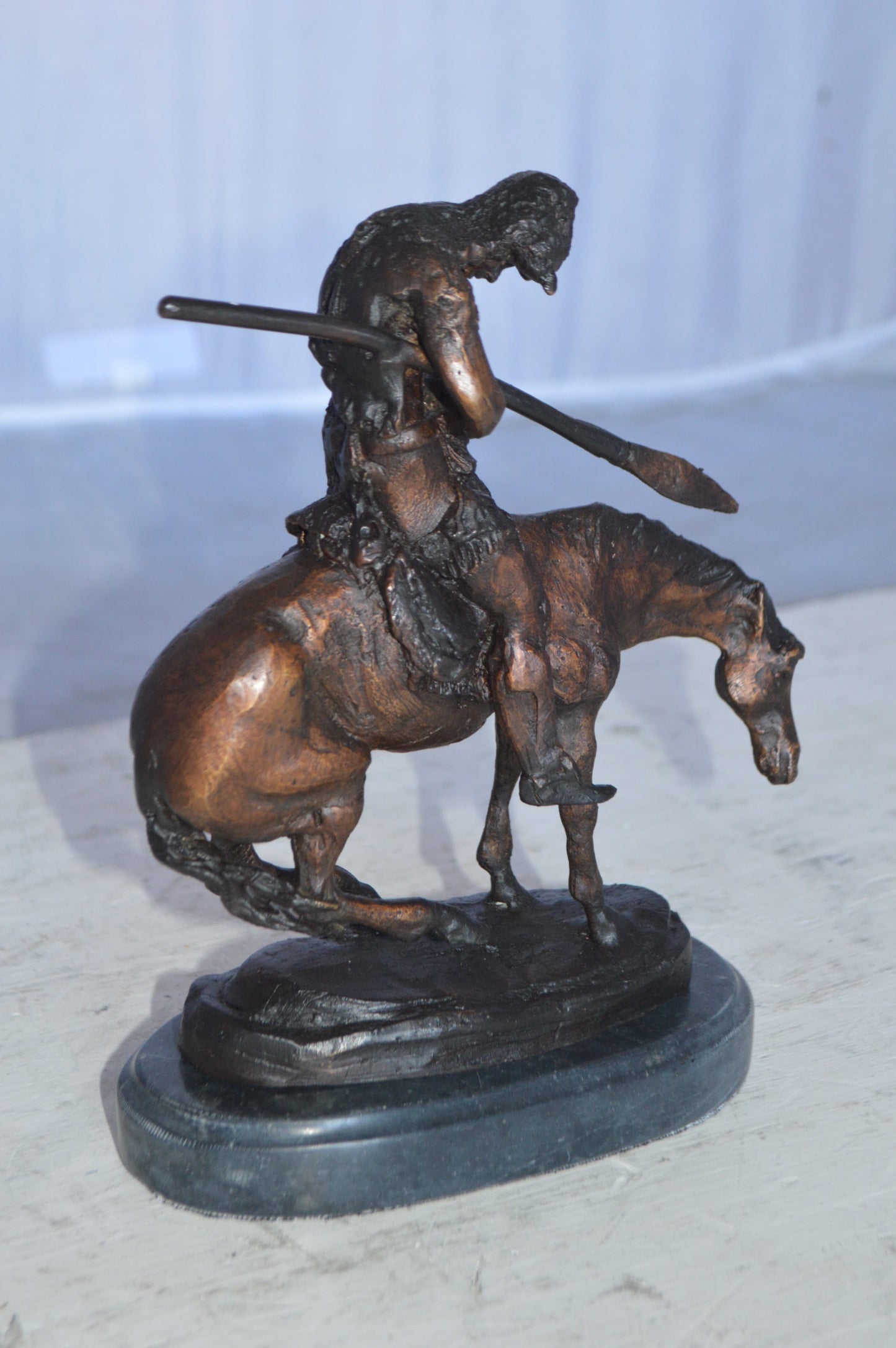 End of the Trail by James Fraser statue - replica -  Size: 7"L x 3"W x 9"H.
