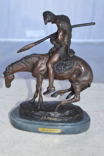 End of the Trail by James Fraser statue - replica -  Size: 7"L x 3"W x 9"H.