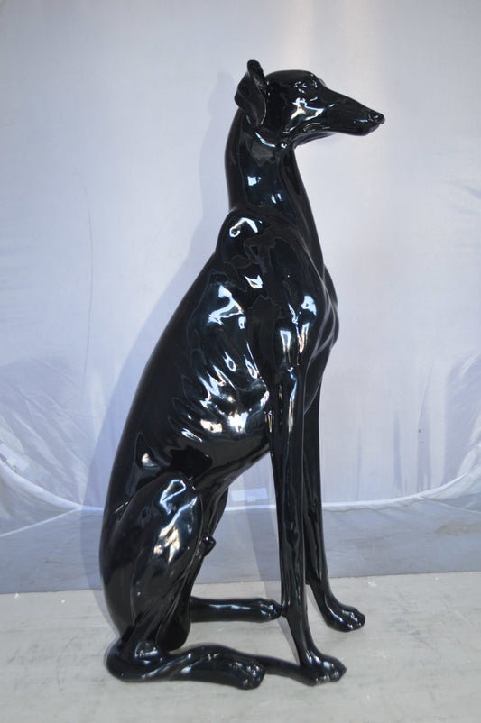 Greyhound Dog statue made of resin -  Size: 12"L x 9"W x 31"H.
