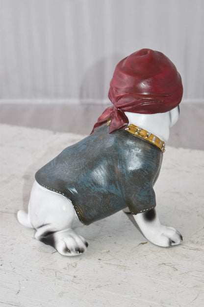 French Bulldog with A Pirate Hat Resin Statue Size: 8" x 5" x 8"H