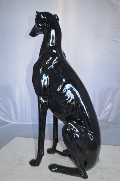 Greyhound Dog statue made of resin -  Size: 12"L x 9"W x 31"H.