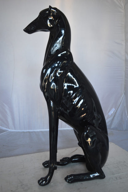 Greyhound Dog statue made of resin -  Size: 12"L x 9"W x 31"H.