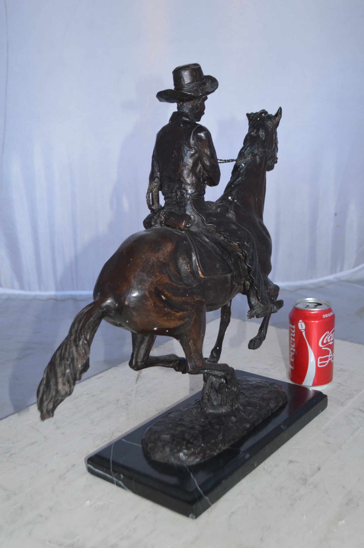 Trooper of the plains Bronze replica by Remington -  Size: 17"L x 6"W x 18"H.