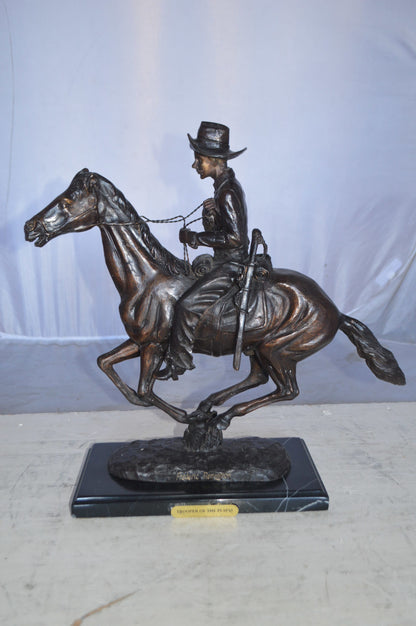 Trooper of the plains Bronze replica by Remington -  Size: 17"L x 6"W x 18"H.