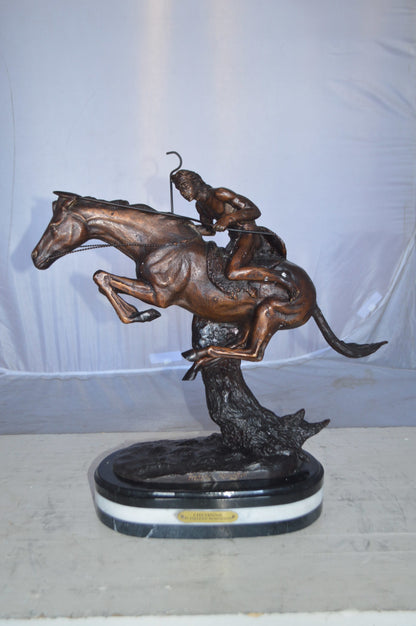 Cheyenne by Remington Bronze Statue replica  -  Size: 12"L x 7"W x 19"H.