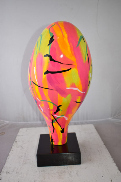Eclectic Multicolor Heart 3D Statue on Black Base Size: 24" x 12" x 25"H